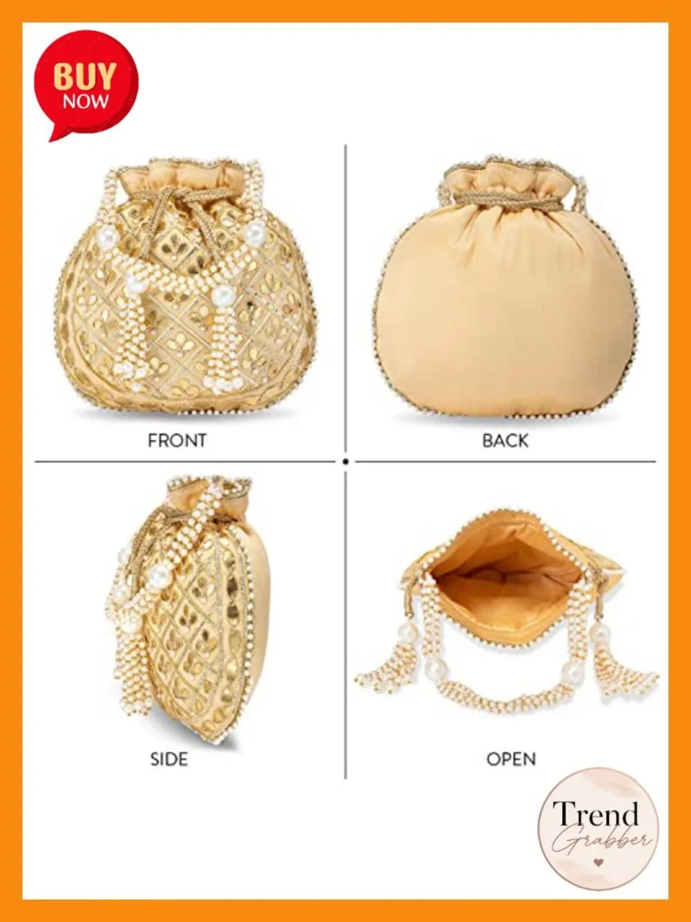 Embroidered Potli Bag Handmade Ethnic Purse Bridal Evening Clutch